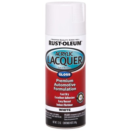 RUST-OLEUM Automotive Lacquer Gloss White Acrylic Lacquer Spray Paint 12 oz 253364